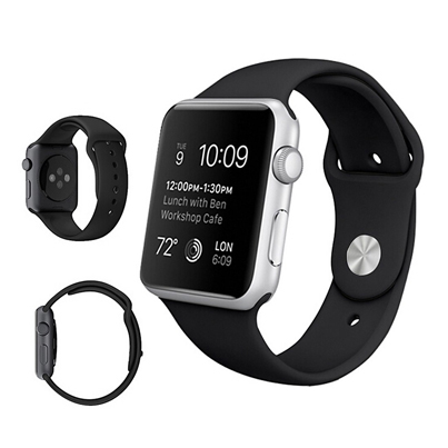 Силиконовый ремешок для Apple Watch 42/44 мм Black, черный