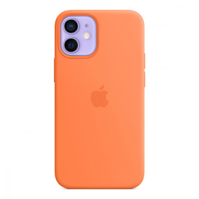 Силиконовый чехол для iPhone 12 mini MagSafe Silicone Case Оранжевый