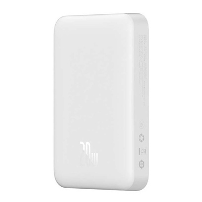 Внешний аккумулятор Baseus 10000mAh Magnetic Mini Wireless Fast Charge Power Bank 20W (PPCX070002) Белый