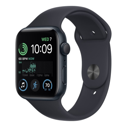 Apple Watch SE (2022), 44 мм корпус из алюминия цвета «Midnight», ремешок Sport Band размера M/L цвета «Midnight»