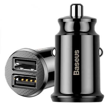 Автомобильное зарядное устройство Baseus 2 USB Fast Charging 3.1A Grain Car Charger Черный