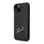 Чехол для iPhone 14 Karl Lagerfeld PU with Cardslot Signature logo Hard (KLHCP14SCSSK) Черный