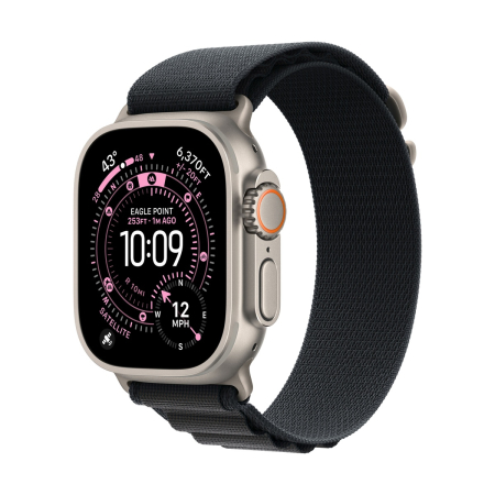 Apple Watch Ultra 3 (2025), 49 мм корпус из титана цвета «Natural», ремешок Alpine Loop размера S цвета «Black»