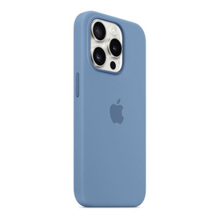 Чехол Silicone Case для Apple iPhone 15 Pro с MagSafe (original) Winter Blue, голубой