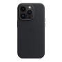 Чехол Leather Case MagSafe для Apple iPhone 14 Pro «Midnight» Черный