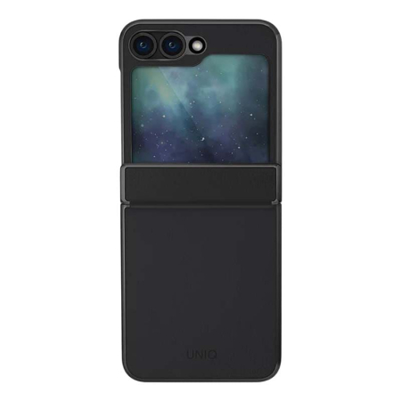 Чехол для Samsung Galaxy Z Flip 6 UNIQ ORA Premium leatherette Черный