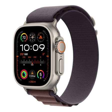 Apple Watch Ultra 2 (2023), 49 мм корпус из титана цвета «Natural», ремешок Alpine Loop размера S цвета «Indigo»