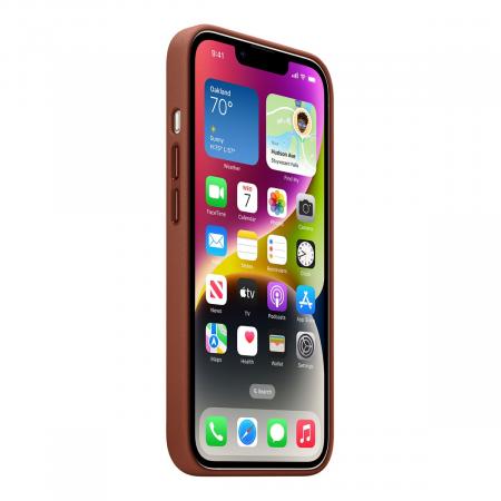 Чехол Leather Case MagSafe для Apple iPhone 14 «Umber»