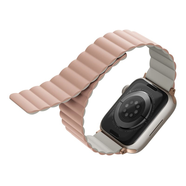 Ремешок UNIQ для Apple Watch 49/45/44/42мм Revix reversible Magnetic (45MM-REVPNKBEG) Розовый/Бежевый