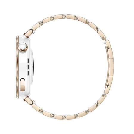 Умные часы HUAWEI Watch GT 5 Pro White, 42 мм, цвет корпуса белый/золотой, цвет ремешка белый/золотой