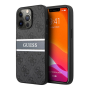 Чехол Guess для iPhone 14 Pro Max PU 4G Stripe printed logo Hard (GUHCP14X4GDGR) Серый