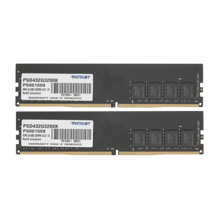 Оперативная память Patriot Signature (PSD432G3200K) DDR4 32GB 3200MHz DIMM 2x16