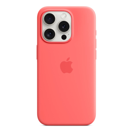 Чехол Silicone Case для Apple iPhone 15 Pro с MagSafe Guava, розовый