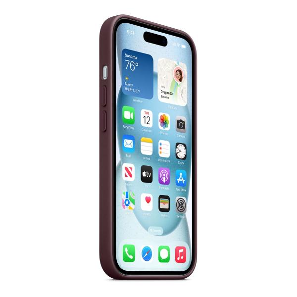 Чехол FineWoven Case для Apple iPhone 15 с MagSafe Mulberry, фиолетовый