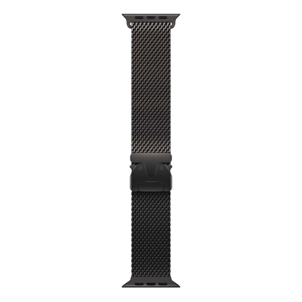 Ремешок для Apple Watch 42/44/45/46/49 Gurdini Titanium Milanese Loop Black, Чёрный