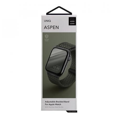 Ремешок UNIQ для Apple Watch 42/44/45 мм ASPEN Strap Braided (44MM-ASPGRN) Зеленый