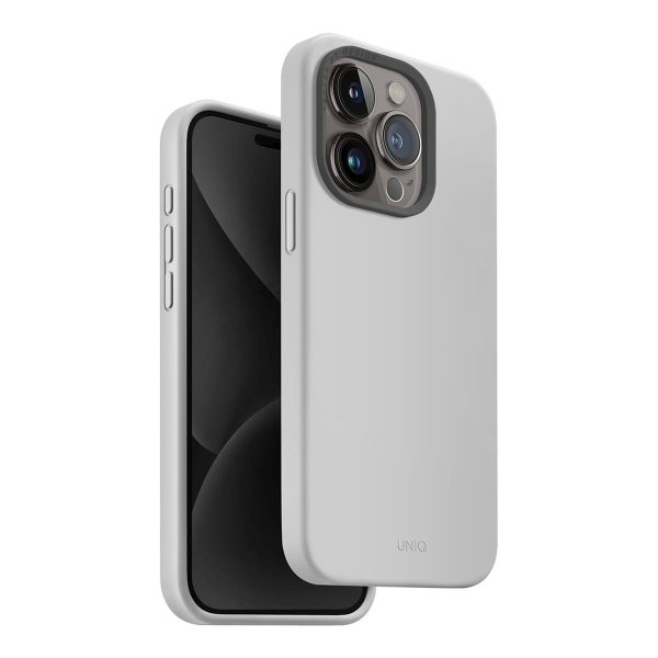 Чехол для iPhone 15 Pro с MagSafe UNIQ Lino (IP6.1P(2023)-LINOHMCGRY) Chalk Grey