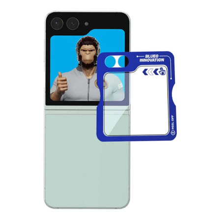 Защитное стекло для Galaxy Z Flip6, BlueO Silk Full cover Anti-Static (с рамкой, антистатик) Черный